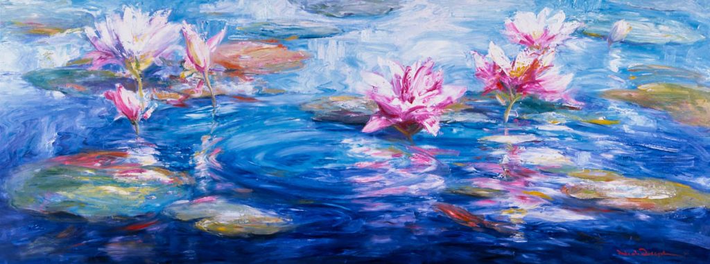 Lilies in Bloom-Pond-Artwork-Neale-Joseph-Australia